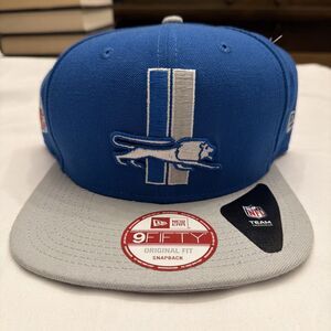 New W/ Tags-Detroit Lions Hat Cap Snap Back Honolulu Blue & Silver-9FIFTY NewEra